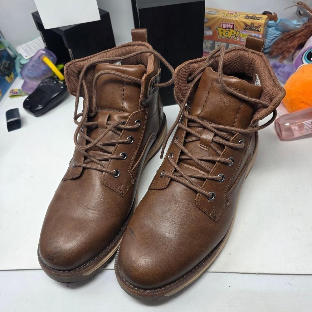 Sonoma Troye Men's Lace-Up Boots | Size 10| Brown Cognac‎